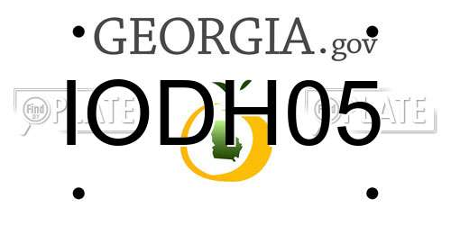 IODH05 Georgia License Plate