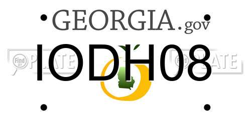 IODH08 Georgia License Plate