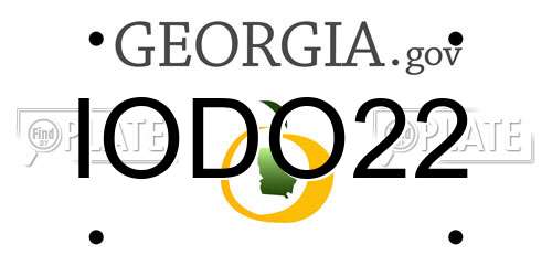 IODO22 Georgia License Plate