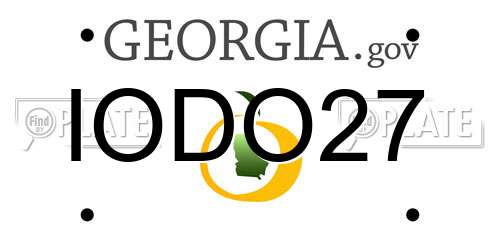 IODO27 Georgia License Plate