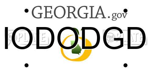 IODODGD Georgia License Plate