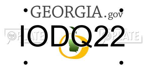 IODQ22 Georgia License Plate