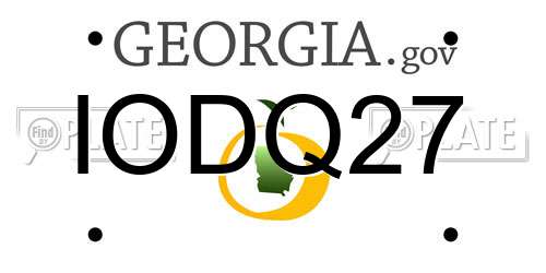 IODQ27 Georgia License Plate