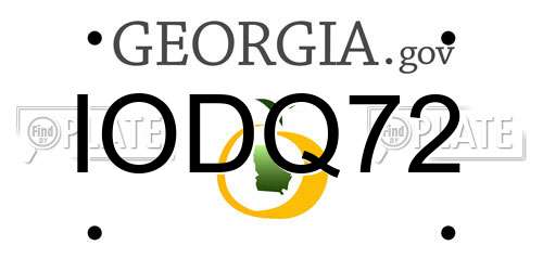 IODQ72 Georgia License Plate