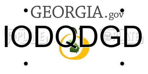 IODQDGD Georgia License Plate