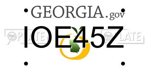 IOE45Z Georgia License Plate