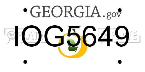 IOG5649 Georgia License Plate