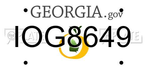 IOG8649 Georgia License Plate
