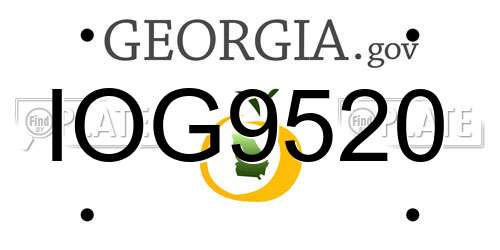IOG9520 Georgia License Plate