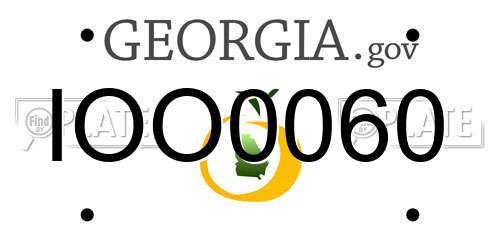 IOO0060 Georgia License Plate