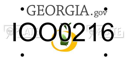 IOO0216 Georgia License Plate