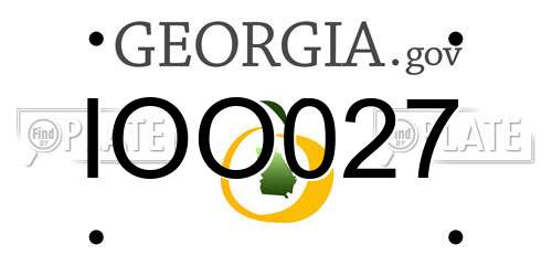 IOO027 Georgia License Plate