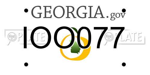 IOO077 Georgia License Plate