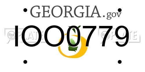 IOO0779 Georgia License Plate