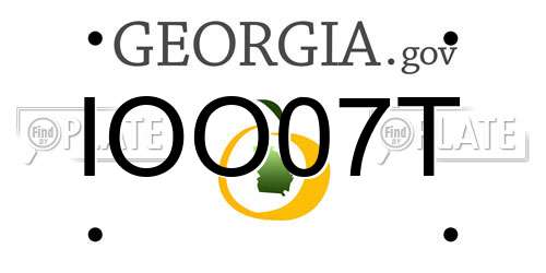 IOO07T Georgia License Plate