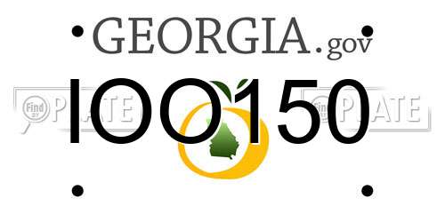 IOO150 Georgia License Plate
