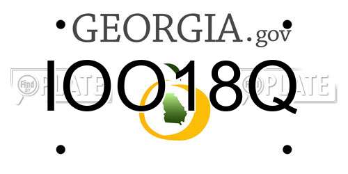 IOO18Q Georgia License Plate