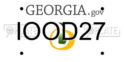 IOOD27 Georgia License Plate