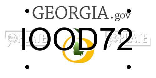 IOOD72 Georgia License Plate