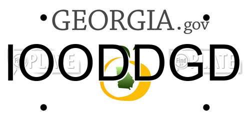 IOODDGD Georgia License Plate