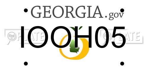 IOOH05 Georgia License Plate