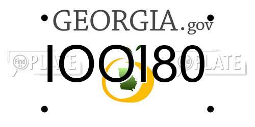 IOOI80 Georgia License Plate