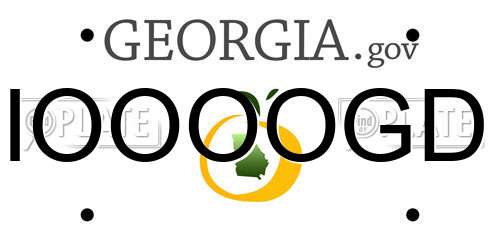 IOOOOGD Georgia License Plate