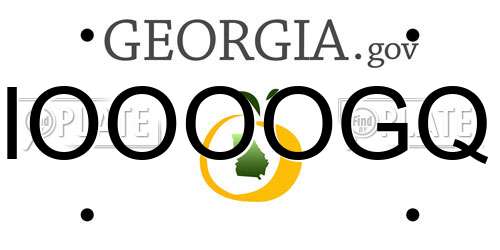 IOOOOGQ Georgia License Plate