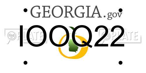 IOOQ22 Georgia License Plate