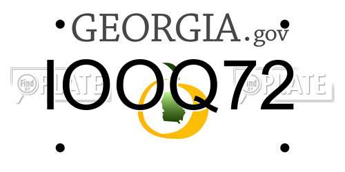 IOOQ72 Georgia License Plate