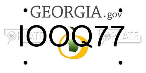 IOOQ77 Georgia License Plate
