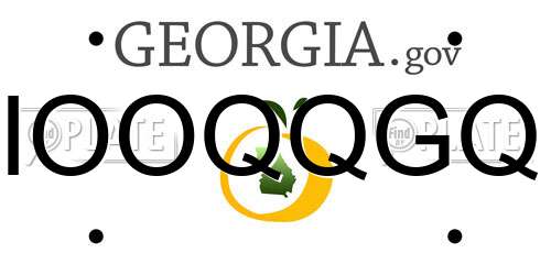 IOOQQGQ Georgia License Plate