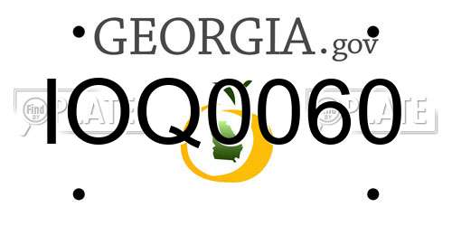 IOQ0060 Georgia License Plate