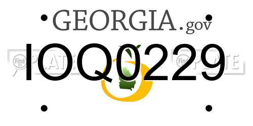 IOQ0229 Georgia License Plate