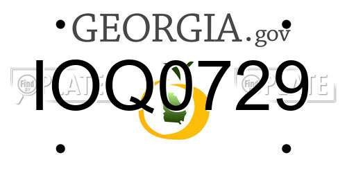 IOQ0729 Georgia License Plate
