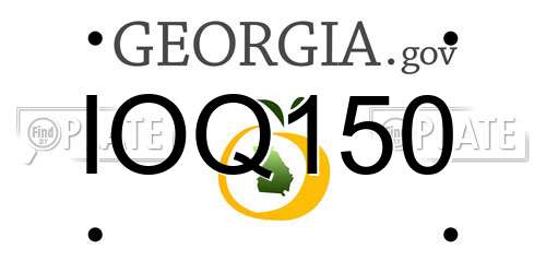 IOQ150 Georgia License Plate