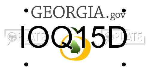 IOQ15D Georgia License Plate