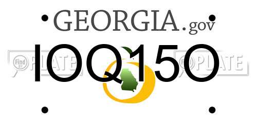IOQ15O Georgia License Plate