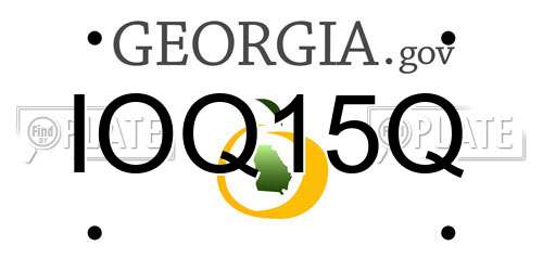 IOQ15Q Georgia License Plate