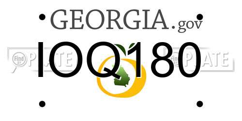 IOQ180 Georgia License Plate