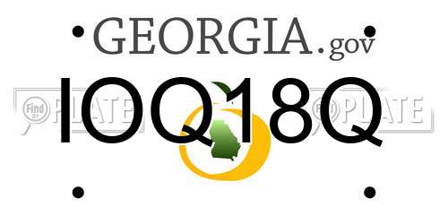 IOQ18Q Georgia License Plate