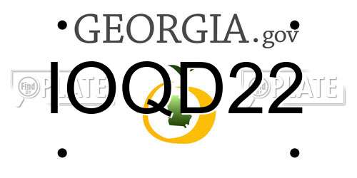 IOQD22 Georgia License Plate