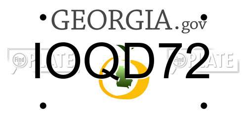 IOQD72 Georgia License Plate