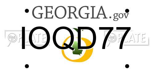 IOQD77 Georgia License Plate