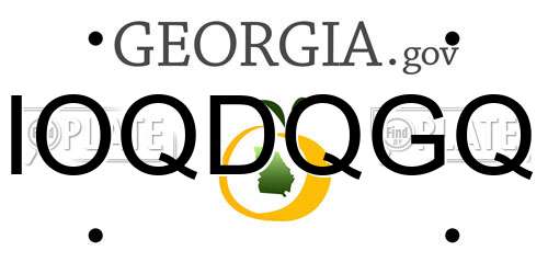 IOQDQGQ Georgia License Plate