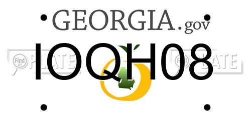 IOQH08 Georgia License Plate