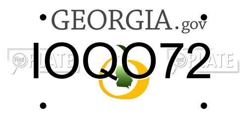 IOQO72 Georgia License Plate