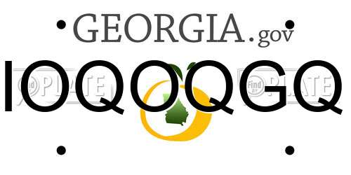 IOQOQGQ Georgia License Plate