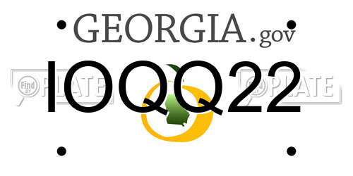 IOQQ22 Georgia License Plate
