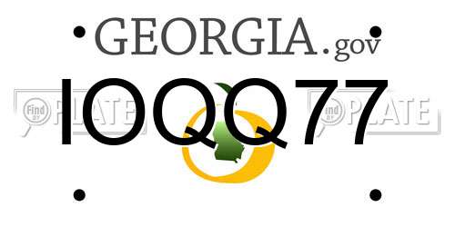IOQQ77 Georgia License Plate